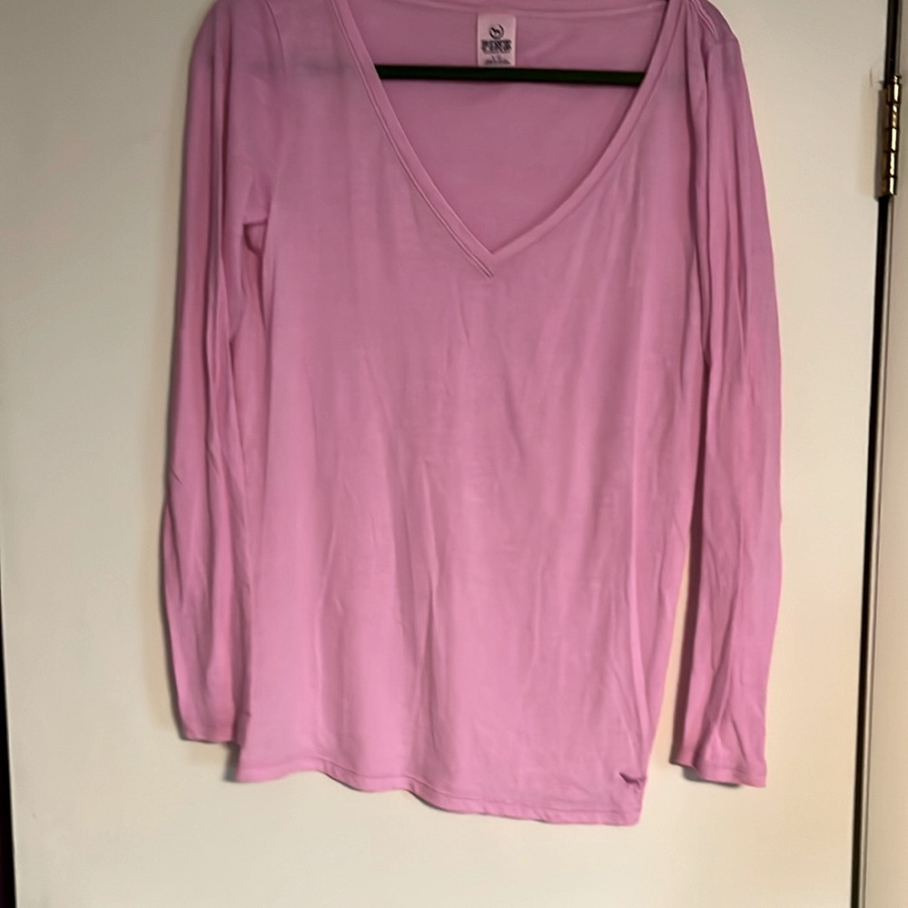 Pink long sleeve lounge top size lg